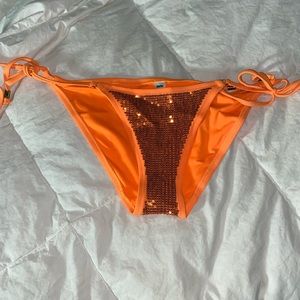 Pink bottom bikini orange decorated sequins size M edition special